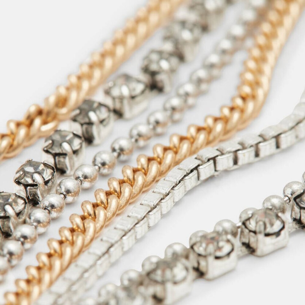 ALLSAINTS Farrah Mult-Tonal Chain Earrings - Picture 3 of 4